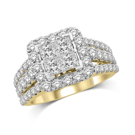 14K Yellow Gold 3 Ct.Tw. Diamond Engagement Ring