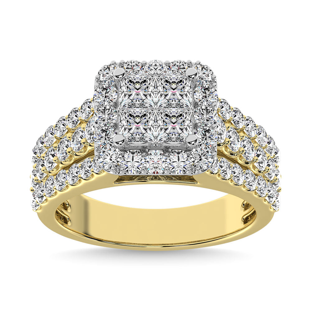 14K Yellow Gold 3 Ct.Tw. Diamond Engagement Ring