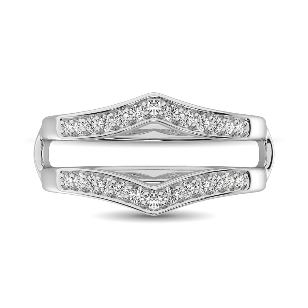 14K White Gold 1/4 Ct.Tw. Diamond Guard Ring