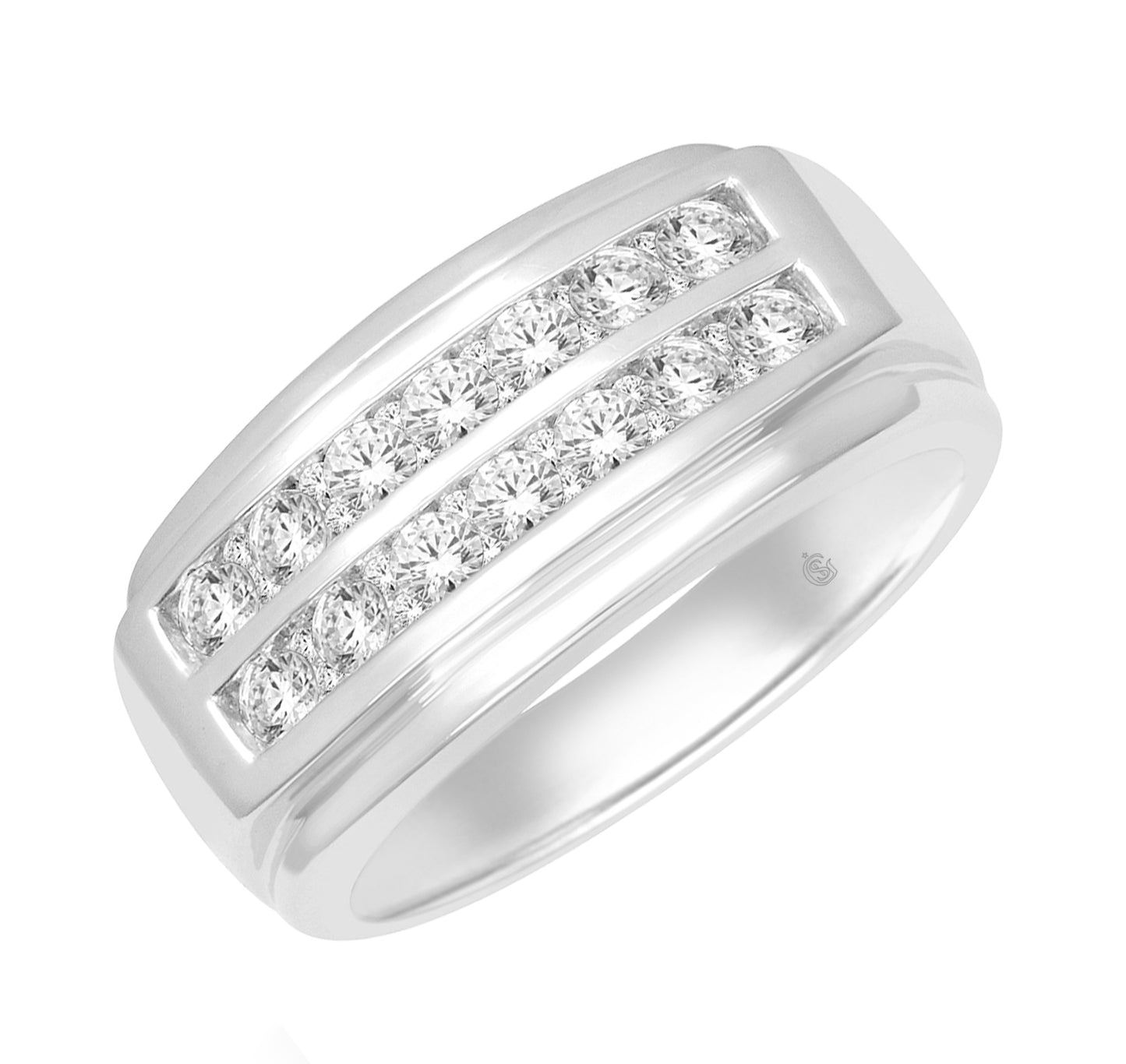 14K White Gold 1Ct Diamond Men?s Ring