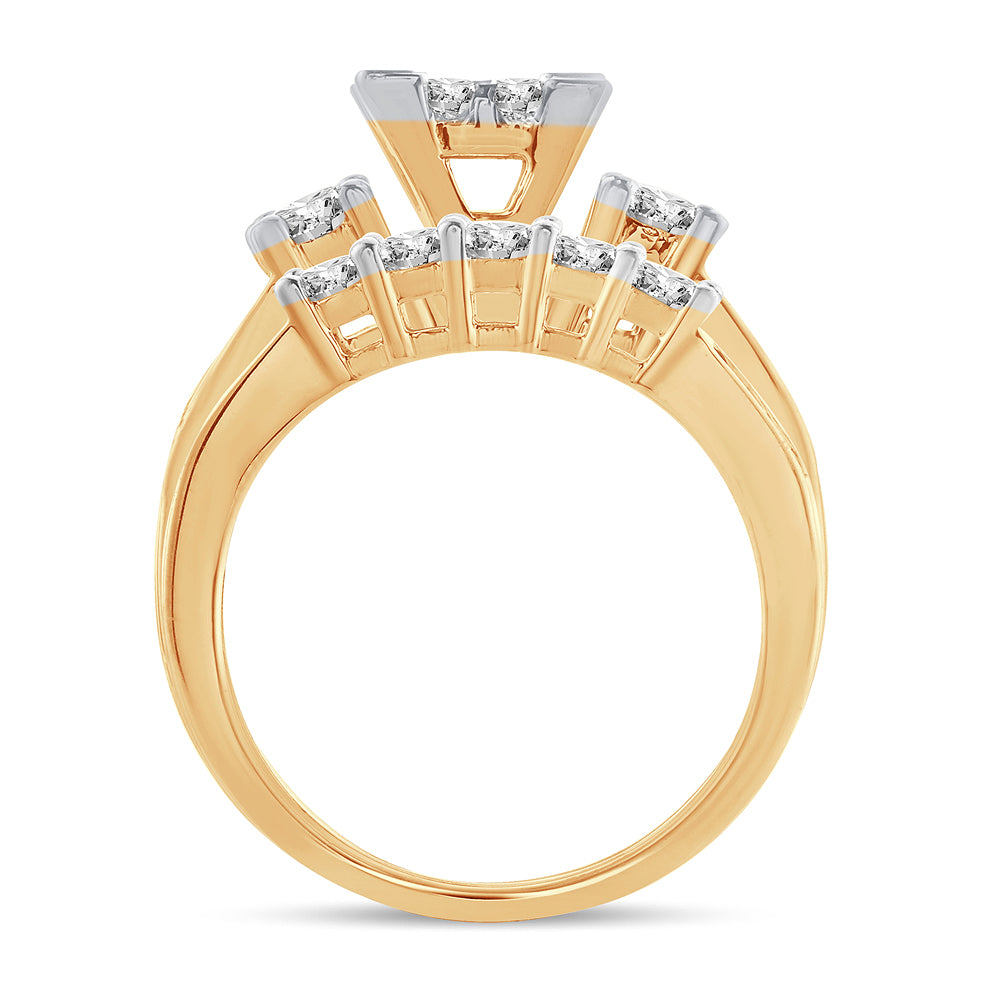 14K  1.00CT  PRINCESS CUT Diamond  BRIDAL  RING