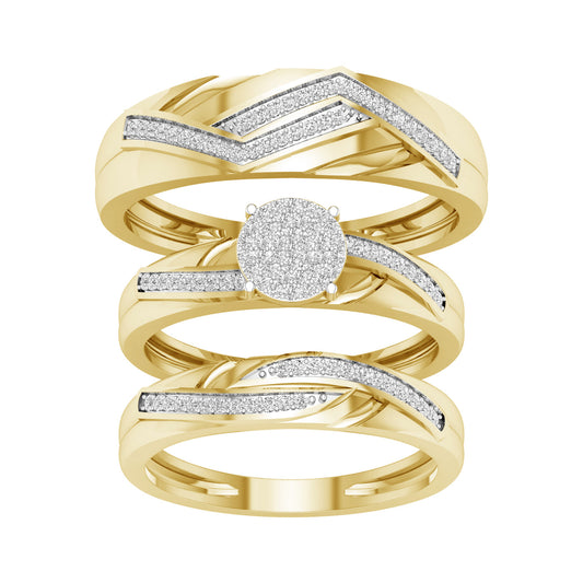10K  0.33CT  Diamond Trio Set