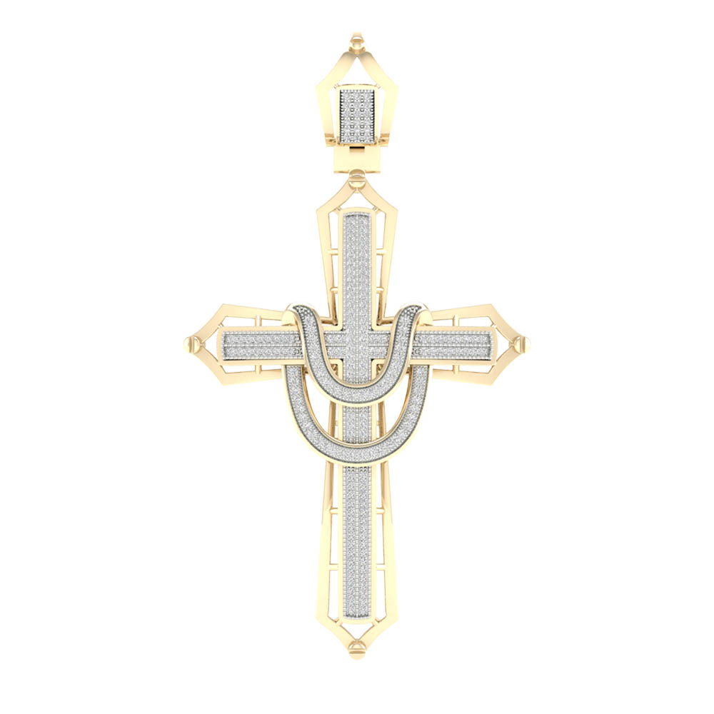 10K 0.55ct Diamond Cross Pendant