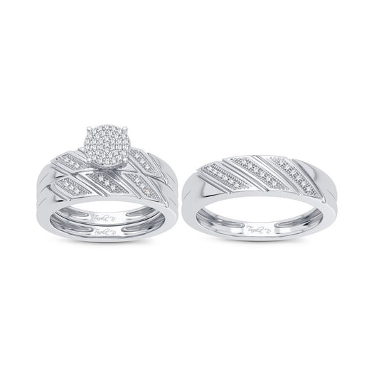 10K 0.16CT Diamond Trio Set