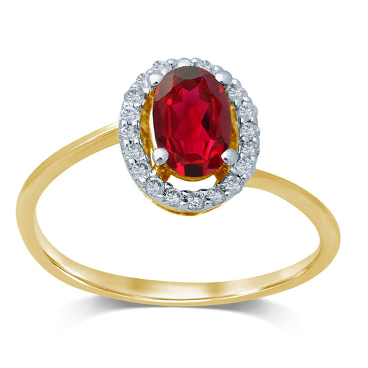 14K  0.15CTDiamond  RUBY  RING