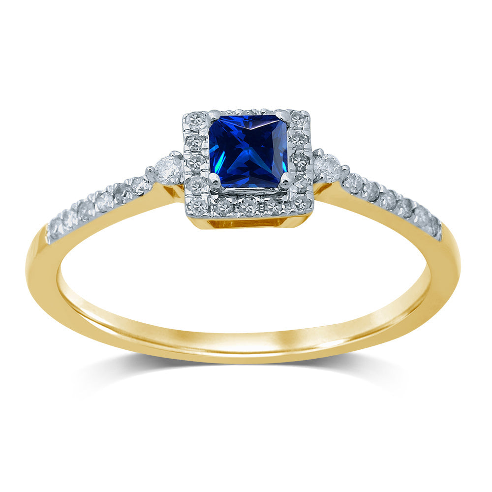 14K 0.14CT  Diamond  SAPHIRE  RING