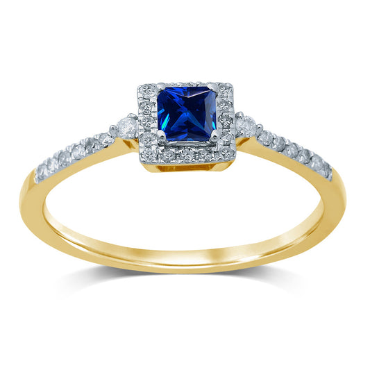 14K 0.14CT  Diamond  SAPHIRE  RING
