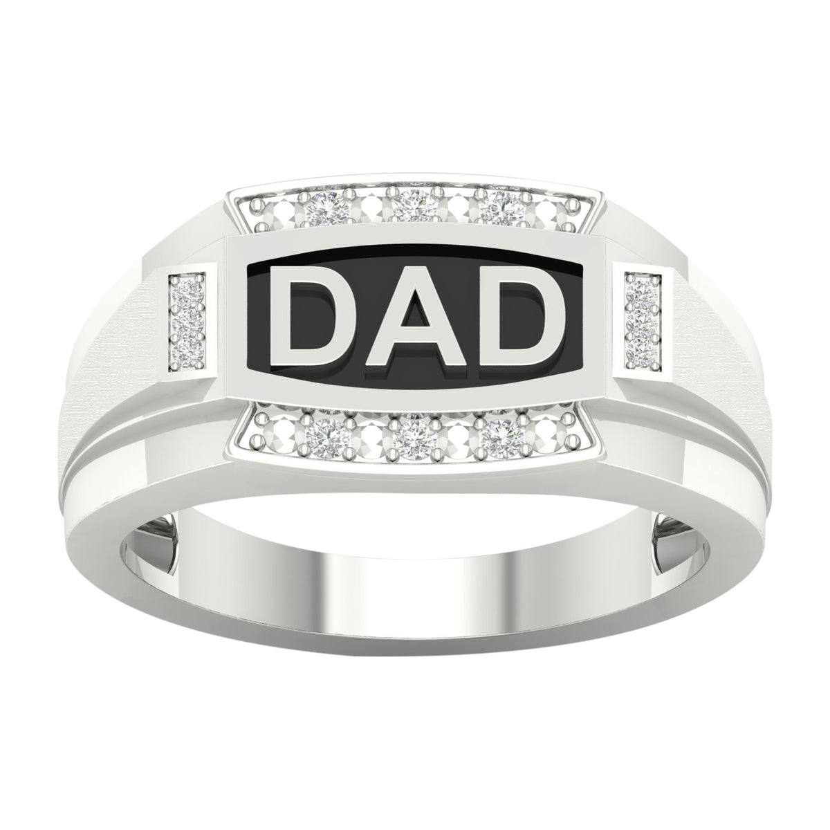 10K 0.06ct Diamond Mens Band