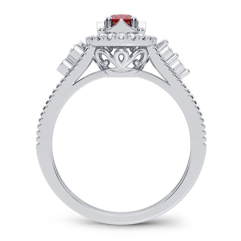 14K 0.10CT Diamond Ruby Ring