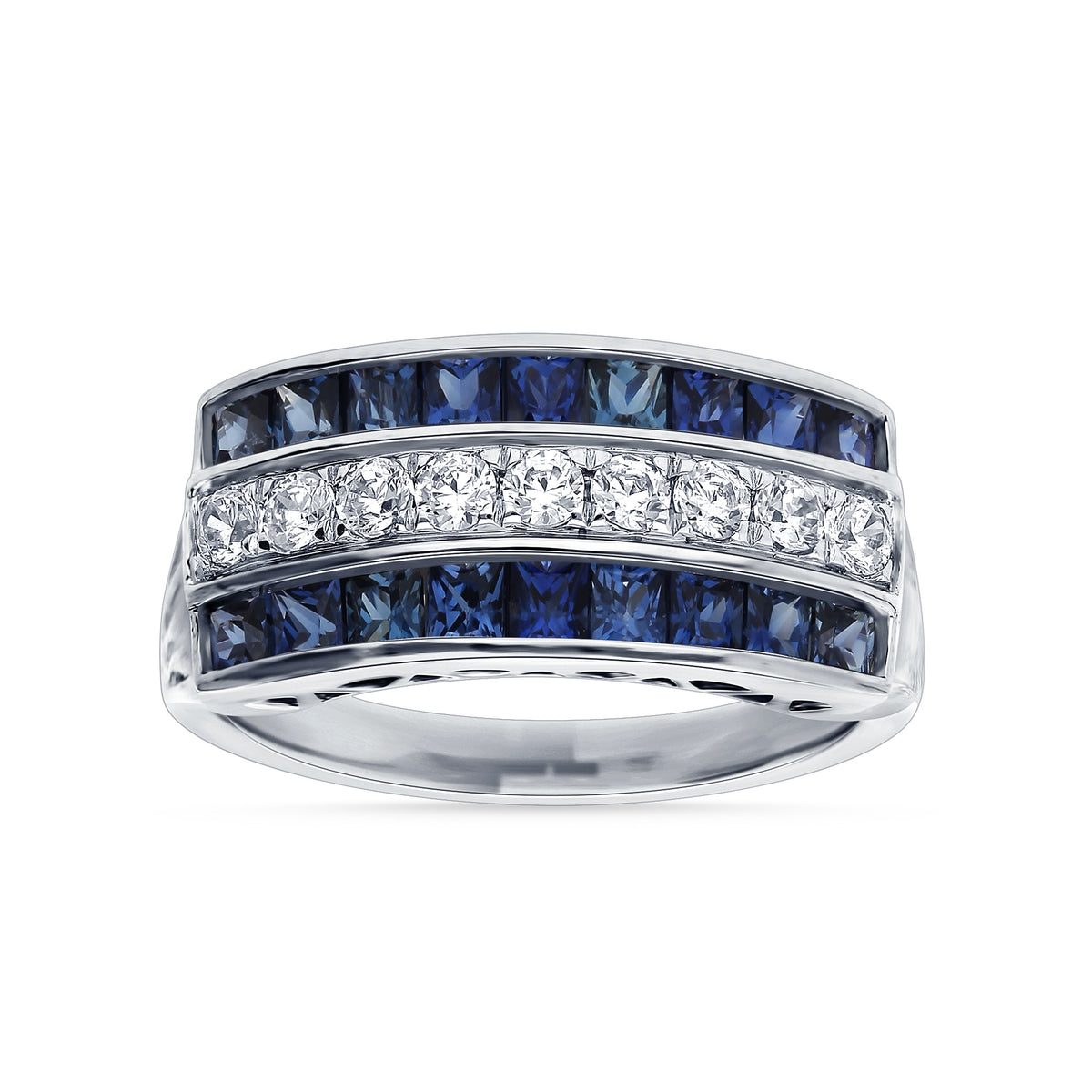 14K 0.37CT Diamond Sapphire Ring