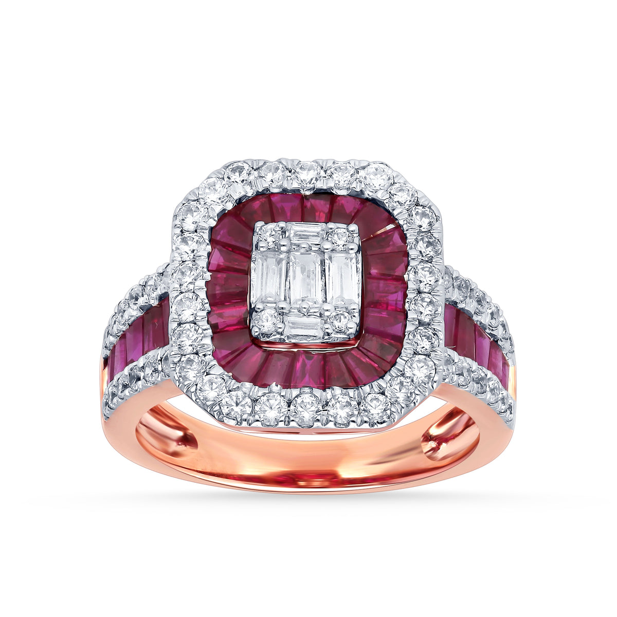 14K 0.93CT Diamond Ruby Ring