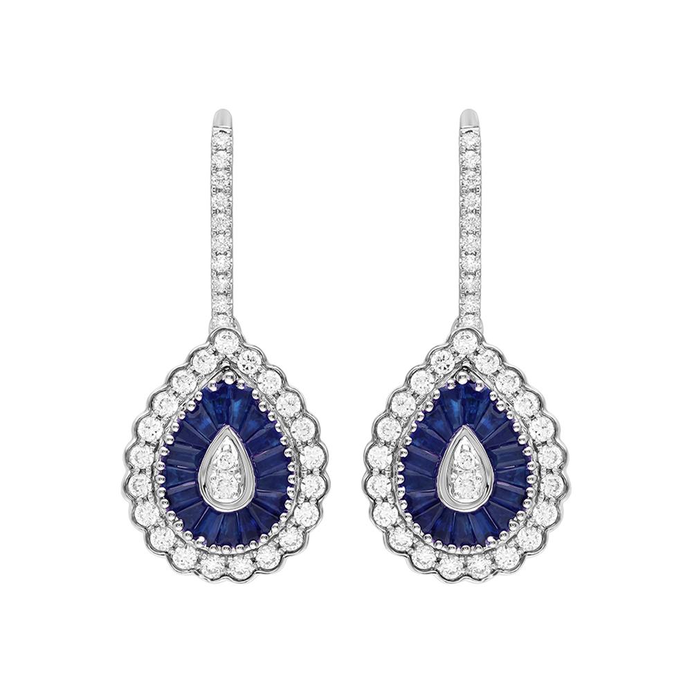 14K 0.97CT Diamond SAPPHIRE Earring