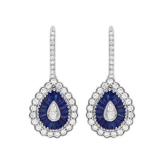 14K 0.97CT Diamond SAPPHIRE Earring