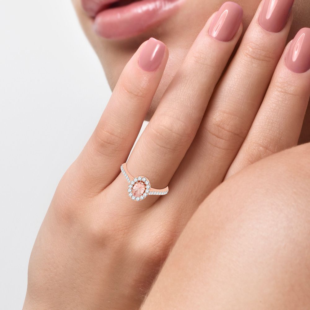 14K 0.40CT Diamond Morganite Ring