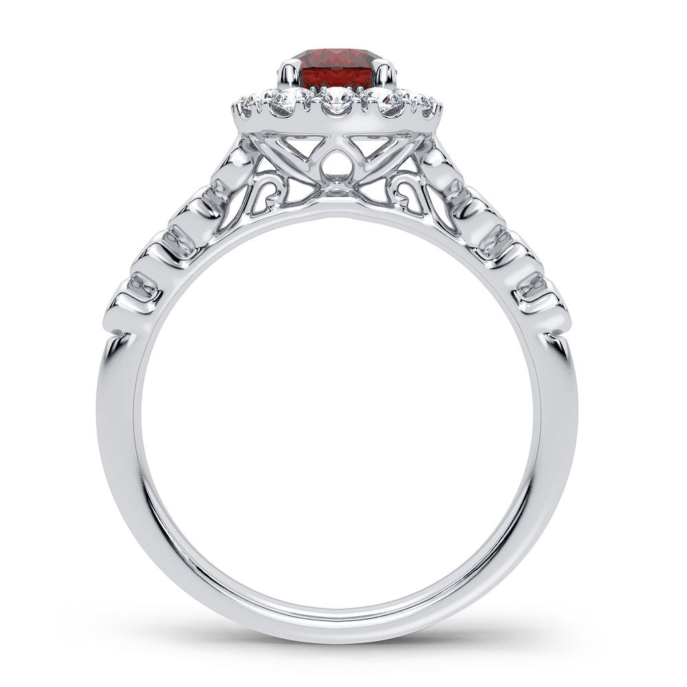 14K 0.36CT Diamond Ruby Ring