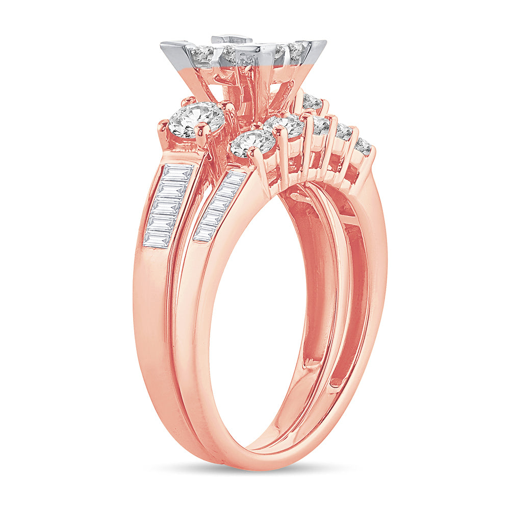 14K  1.50 CT  PRINCESS CUT Diamond  BRIDAL  RING
