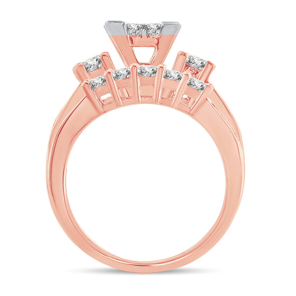 14K  1.50 CT  PRINCESS CUT Diamond  BRIDAL  RING