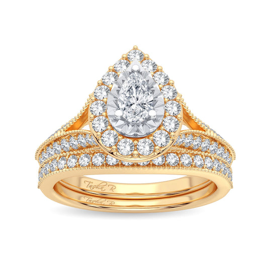 14K 0.96CT Diamond Bridal Ring
