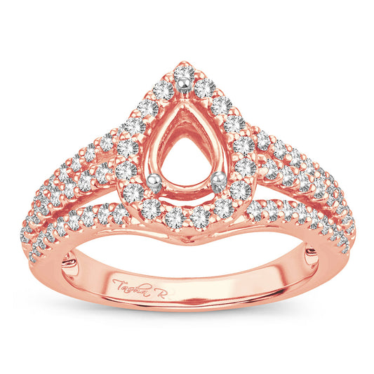 14K 0.75CT Diamond semi-mount ring