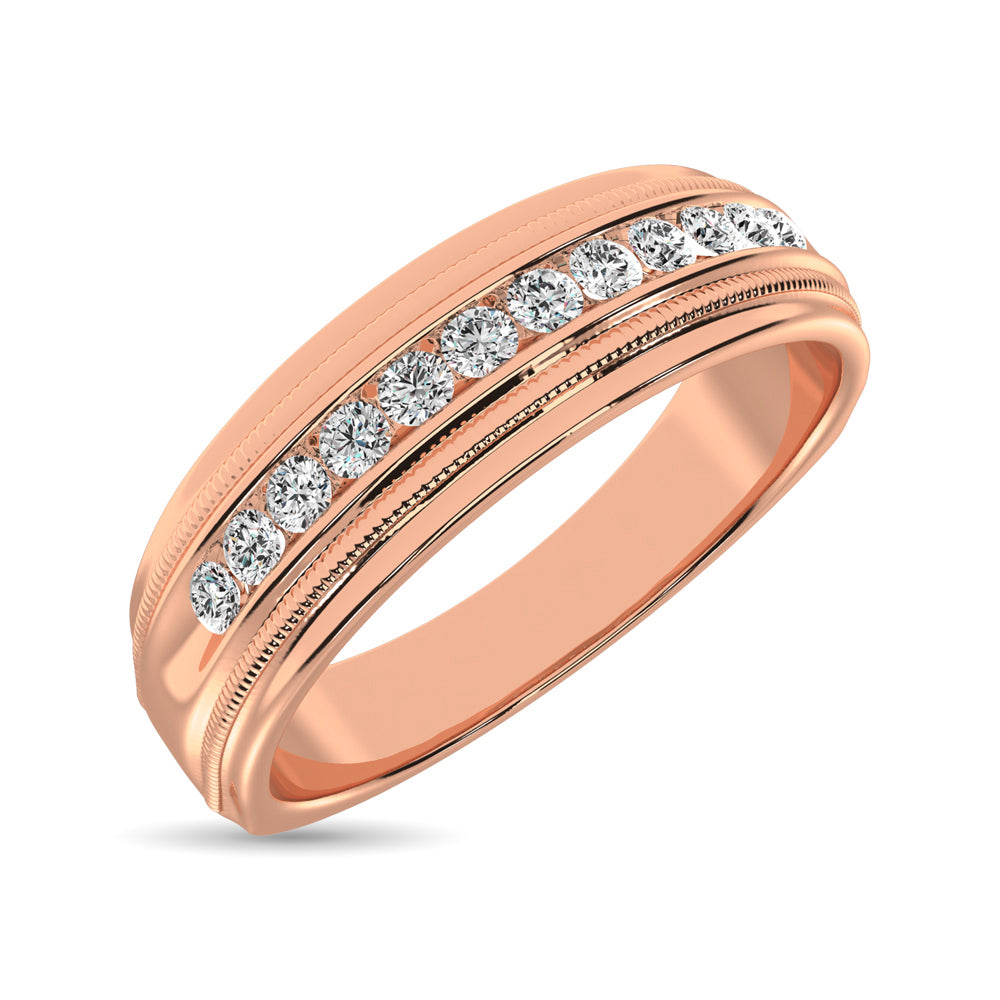 Diamond 1/2 Ct.Tw. Men?s Machine Band in 14K Rose Gold