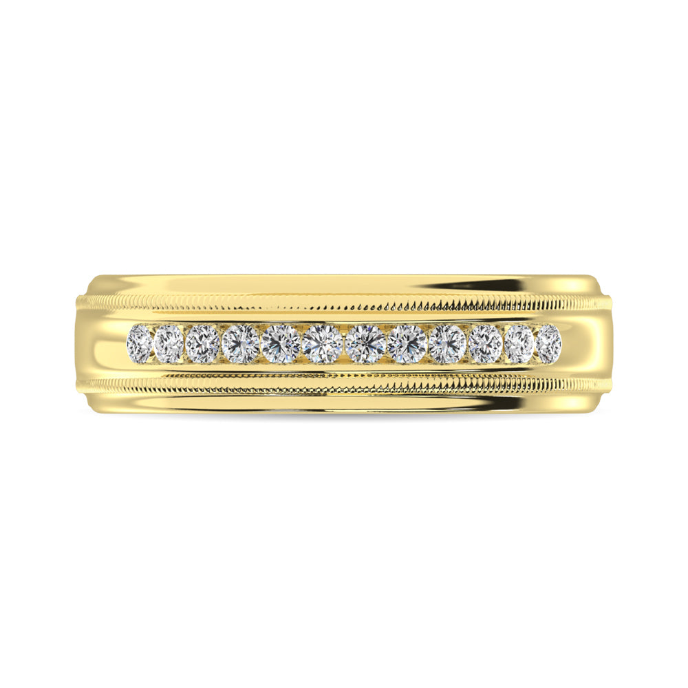 14K Yellow Gold 1/2 Ct.Tw. Diamond Men?s Machine Band