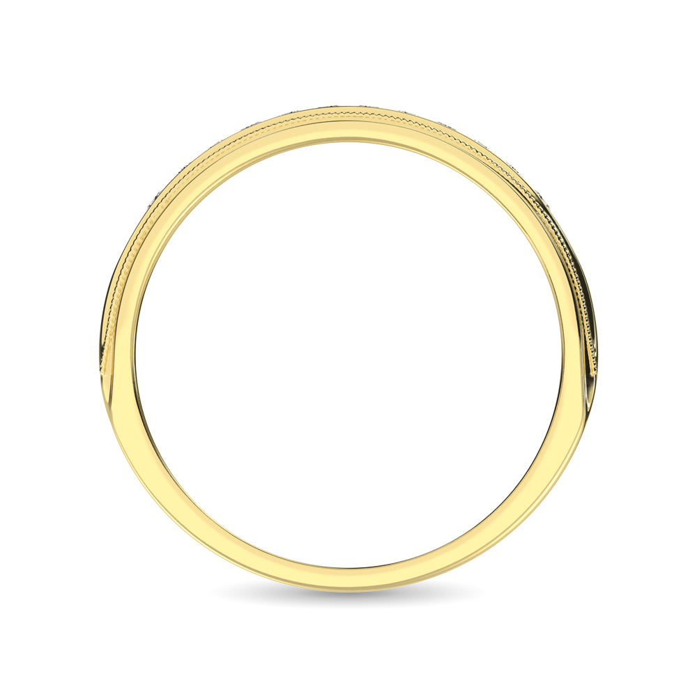14K Yellow Gold 1/4 Ct.Tw. Diamond Men?s Machine Band