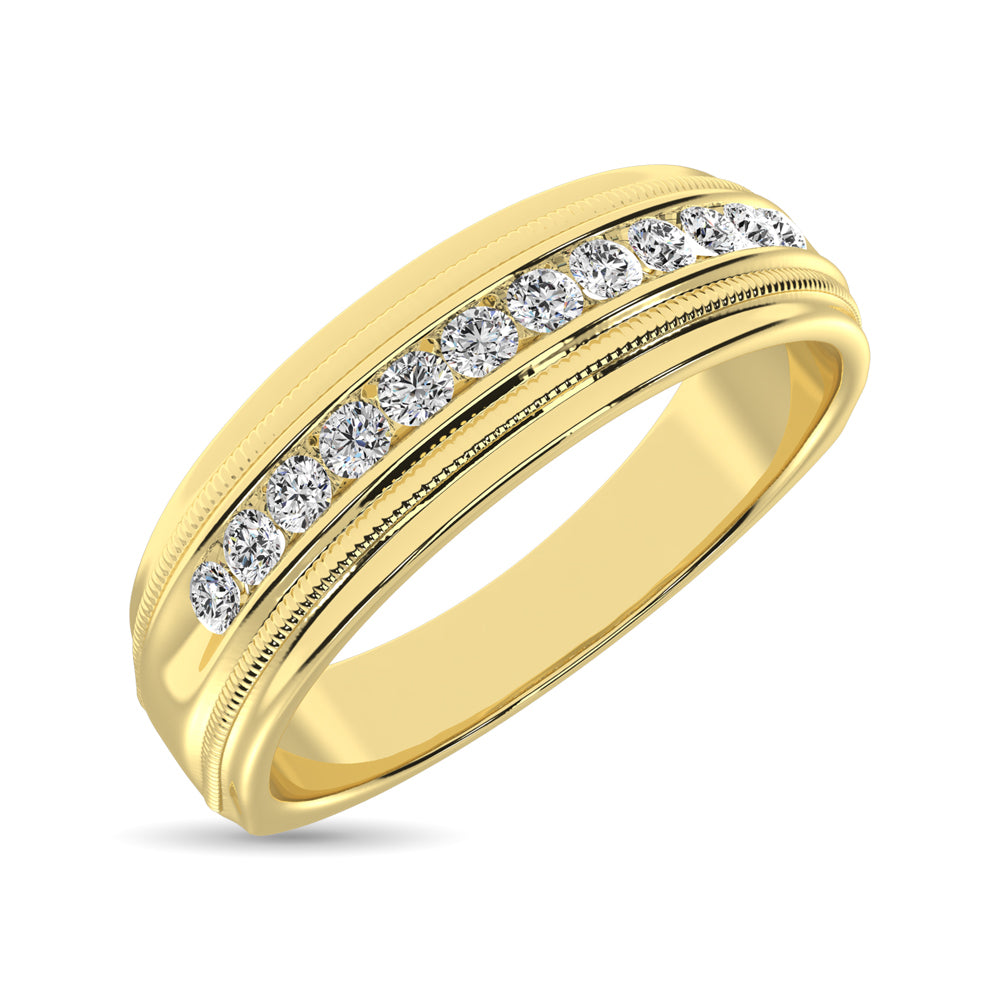 14K Yellow Gold 1 Ct.Tw. Diamond Men?s Machine Band