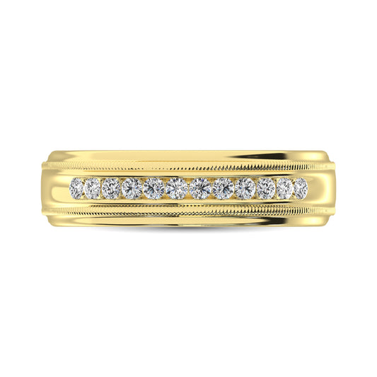 14K Yellow Gold 1/2 Ct.Tw. Diamond Men?s Machine Band