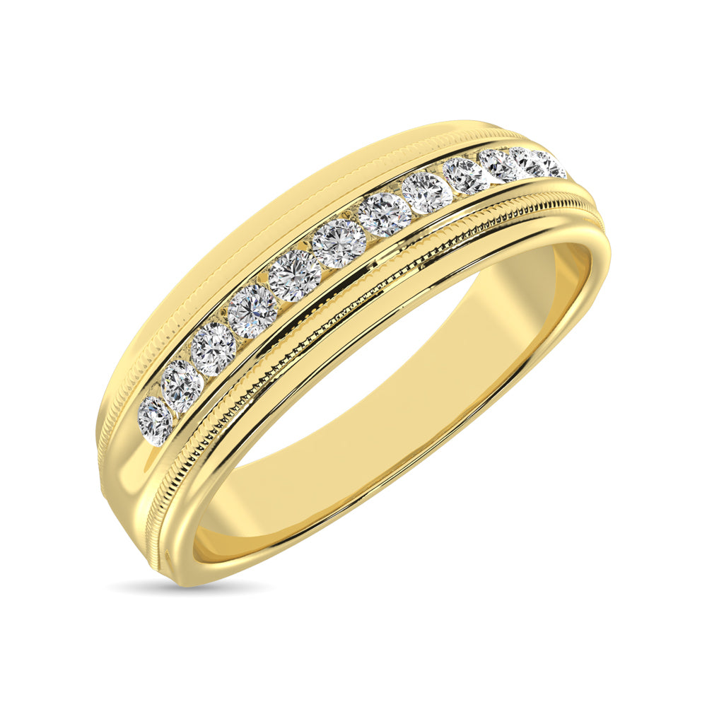14K Yellow Gold 1/2 Ct.Tw. Diamond Men?s Machine Band