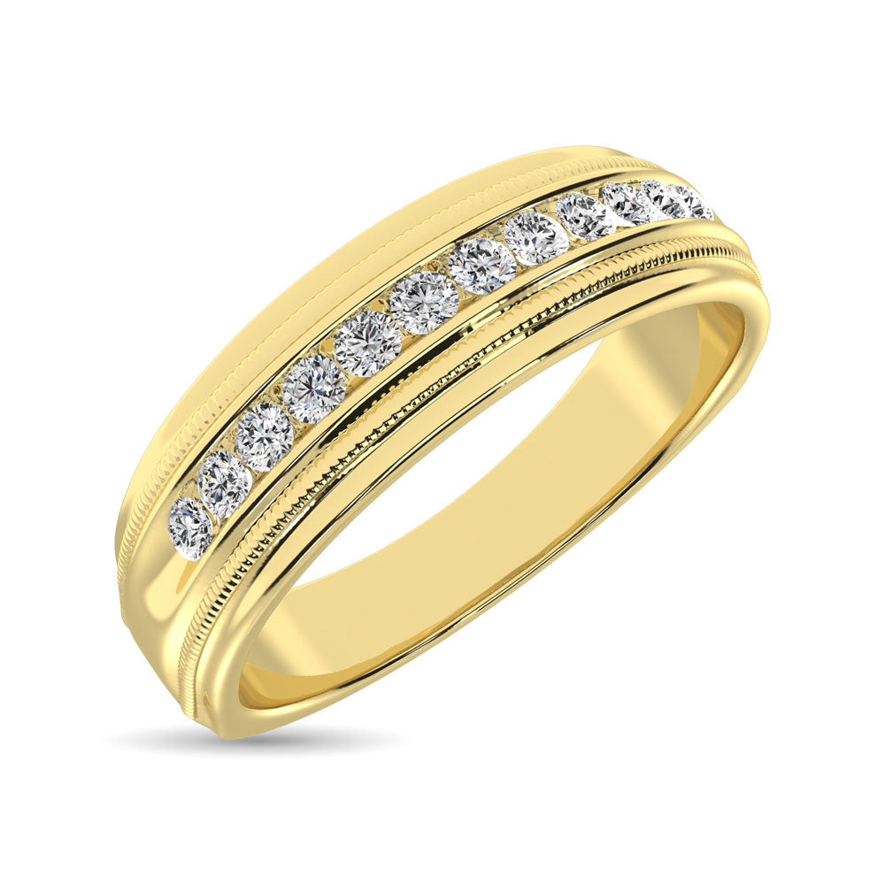 14K Yellow Gold 1 Ct.Tw. Diamond Men?s Machine Band
