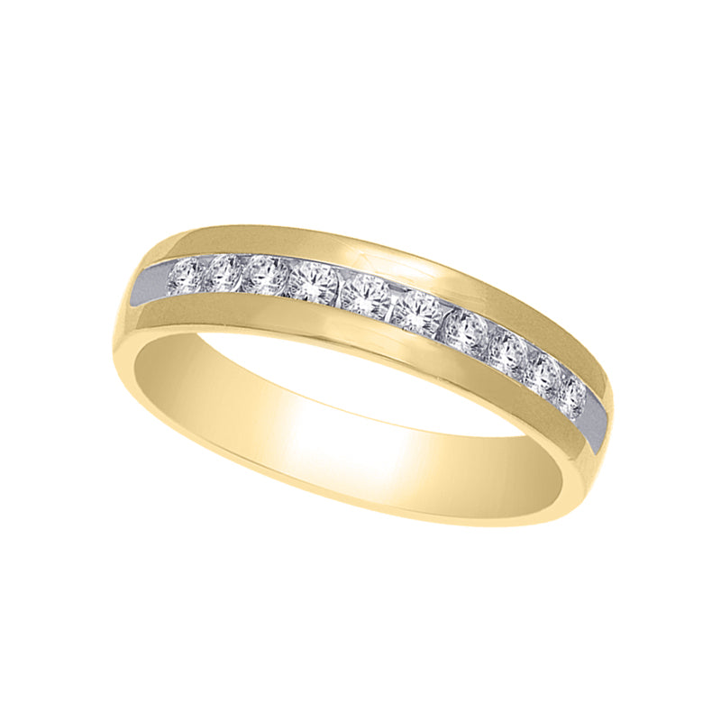 14K Yellow Gold 1/2 Ct.Tw. Diamond Men?s Machine Band