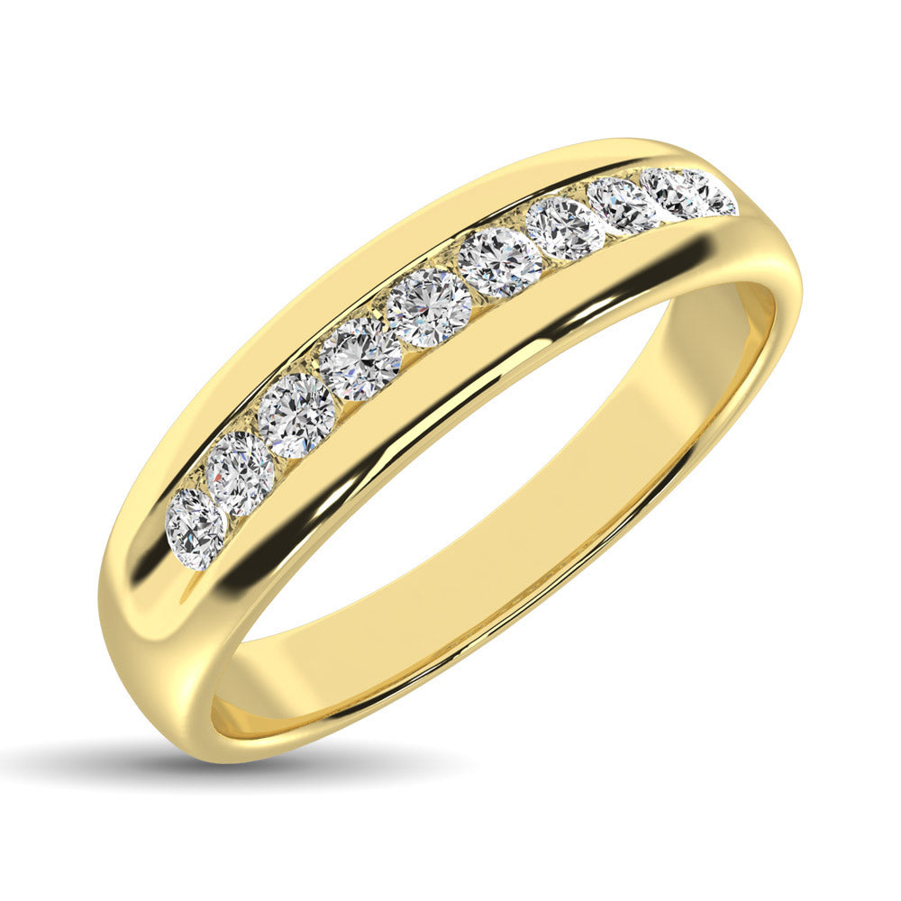 14K Yellow Gold 1 Ct.Tw. Diamond Men?s Machine Band