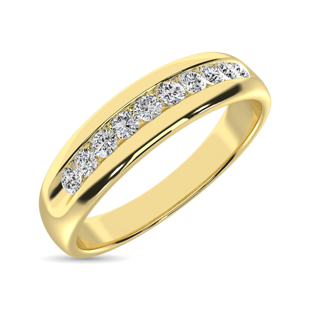 14K Yellow Gold 1/2 Ct.Tw. Diamond Men?s Machine Band