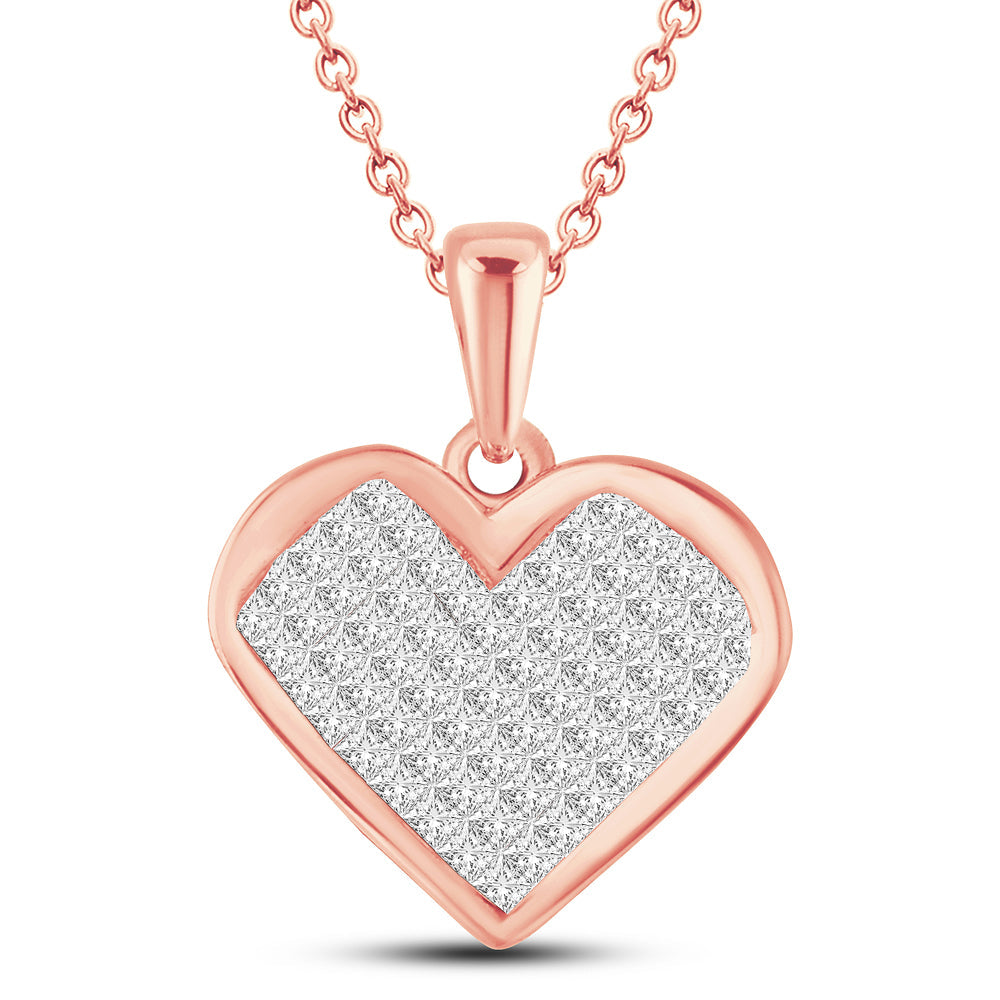 14K  1.00CT  Princes cut Dimaond Pendant
