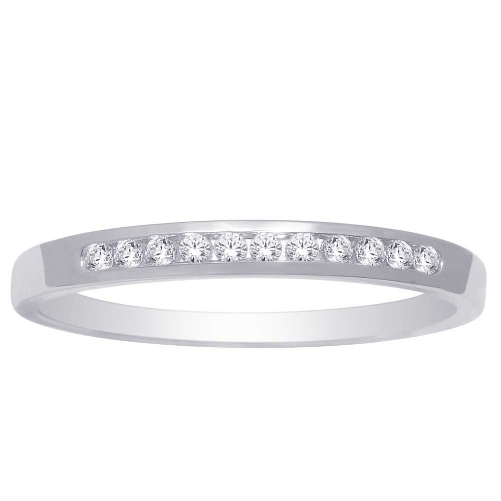 14K White Gold 3/4 Ct.Tw. Diamond Ladies Machine Band