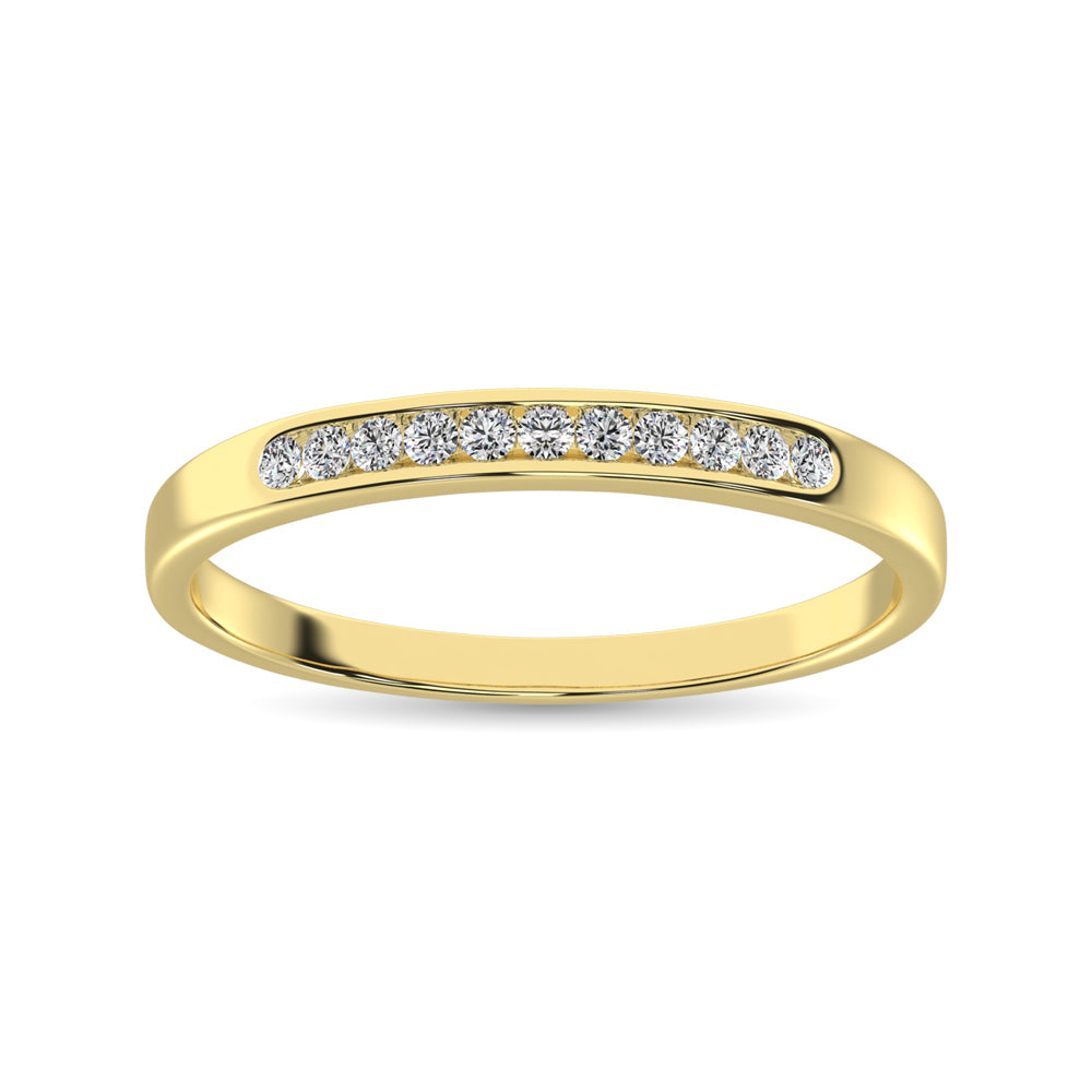 14K Yellow Gold 1/3 Ct.Tw. Diamond Ladies Machine Band