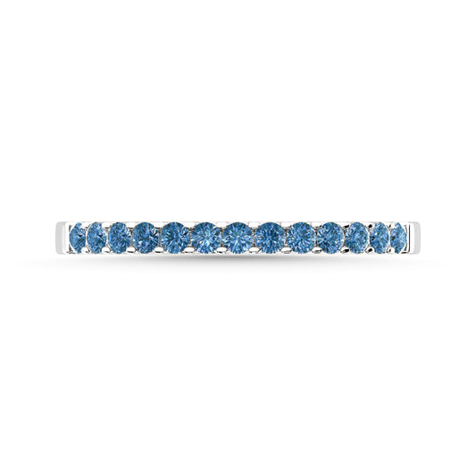 14K White Gold 1/5 Ct.tw Blue Diamond Machine Band