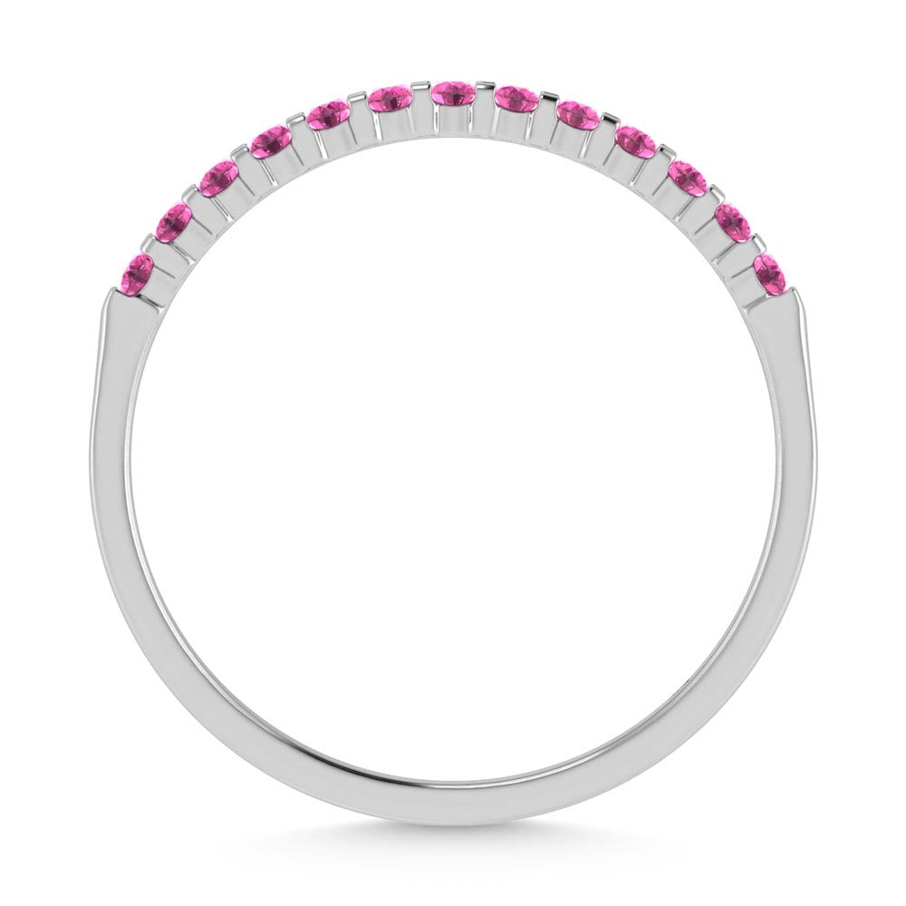 Pink Sapphire 1/4 Ct.Tw. Machine Band in 14K White Gold