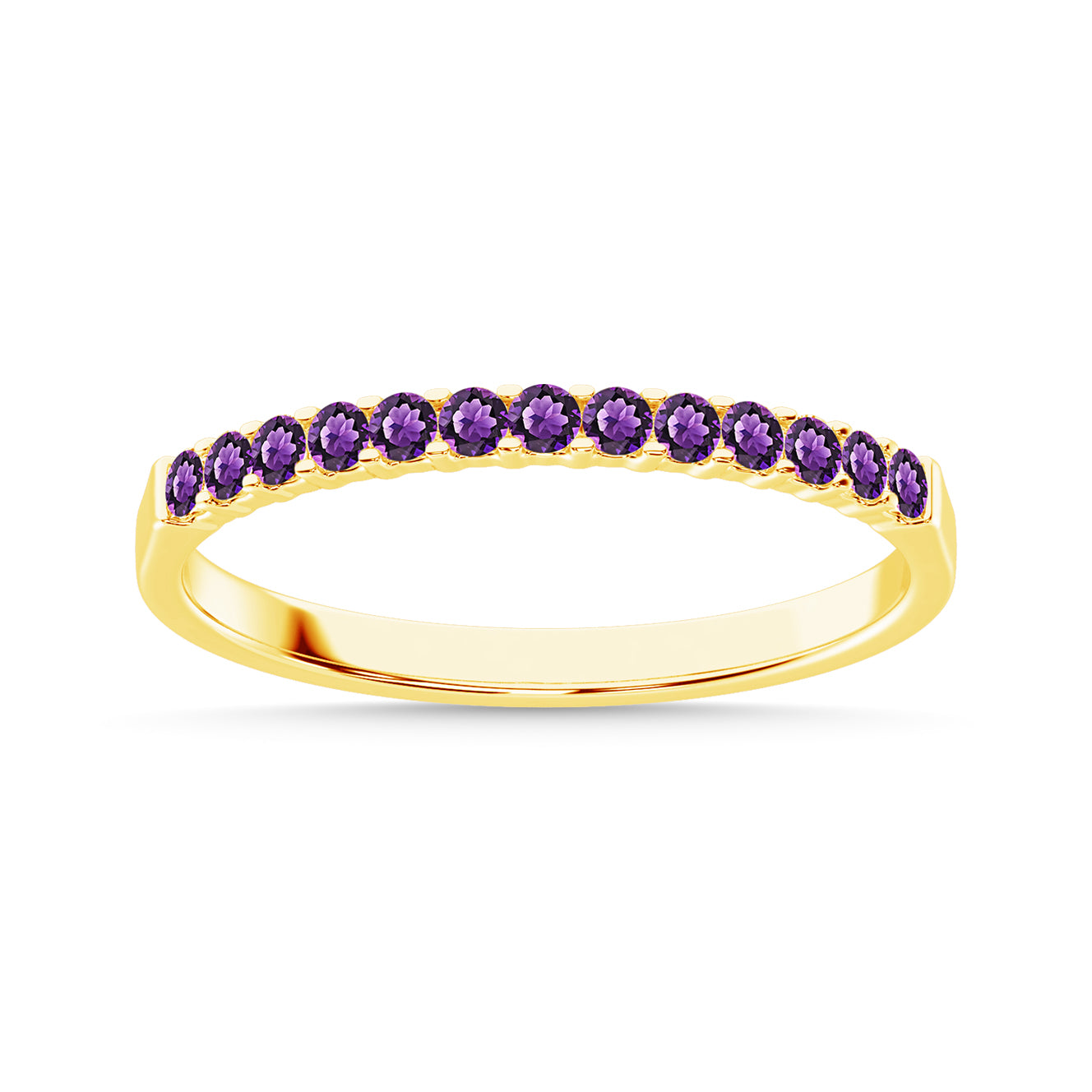 Amethyst 1/4 Ct.Tw. Machine Band in 14K Yellow Gold