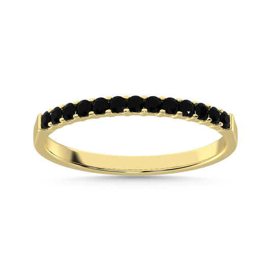 Treated Black Diamond 1/5 Ct.Tw. Machine Band in 14K White Gold