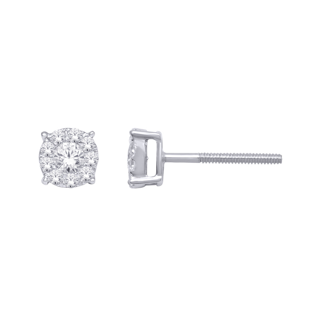 14K White Gold 1 1/2 Ct.Tw. Diamond Fashion Earrings
