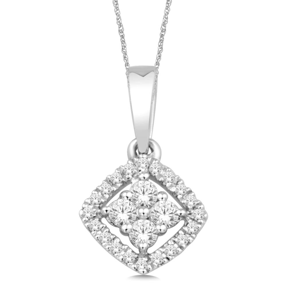 14K White Gold 1/10 Ct.Tw. Diamond Fashion Pendant