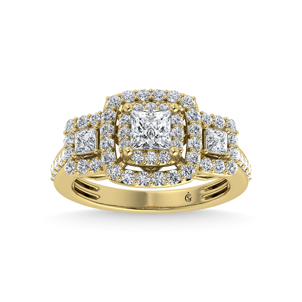 14K Yellow Gold Diamond 1 1/2 Ct.Tw. Bridal Ring