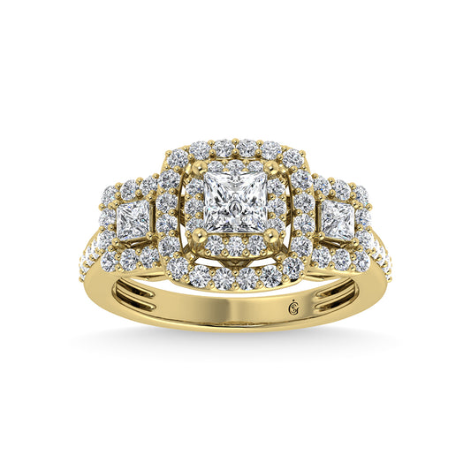 14K Yellow Gold Diamond 1 1/2 Ct.Tw. Bridal Ring