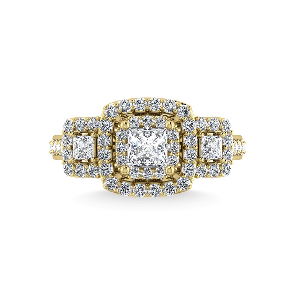 14K Yellow Gold Diamond 1 1/2 Ct.Tw. Bridal Ring