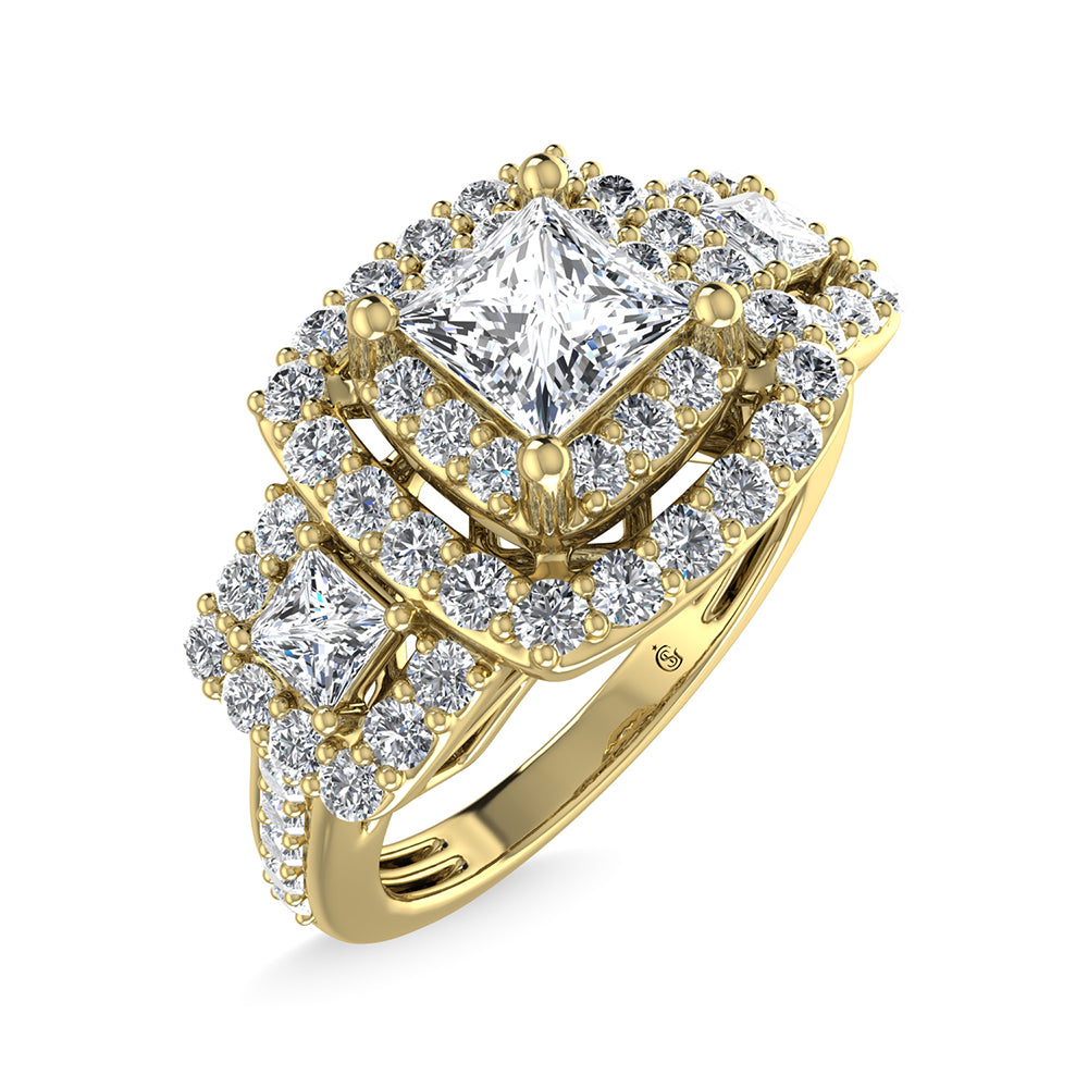 14K Yellow Gold Diamond 1 1/2 Ct.Tw. Bridal Ring