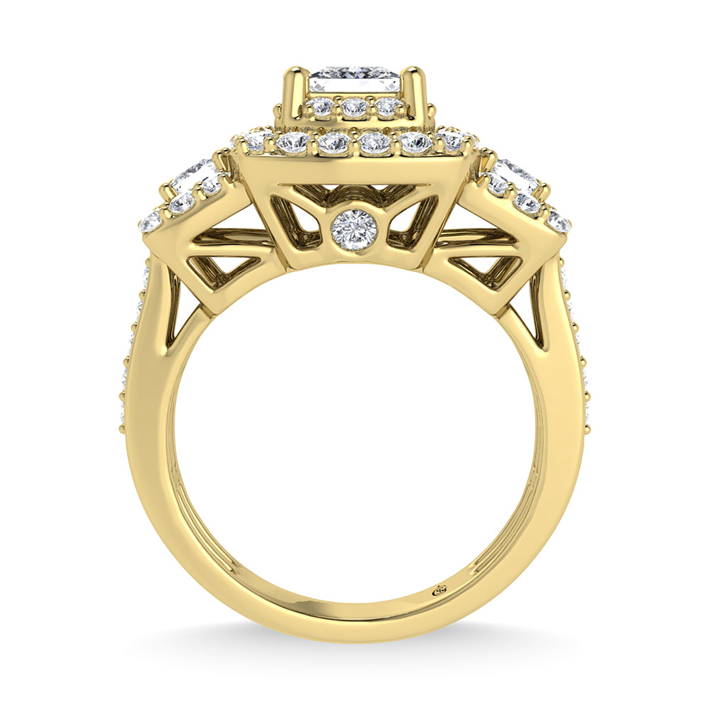 14K Yellow Gold Diamond 1 1/2 Ct.Tw. Bridal Ring