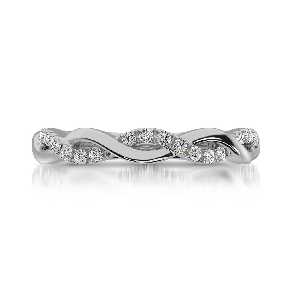 14K White Gold 1/20 Ct.Tw. Diamond Wedding Band