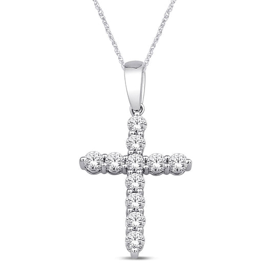 14K White Gold 1 Ct.Tw. Diamond Fashion Pendant