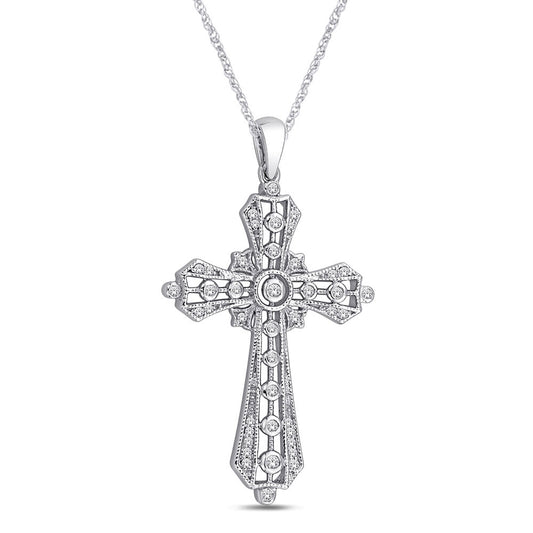 14K White Gold 1/5 Ct.Tw. Diamond Fashion Pendant